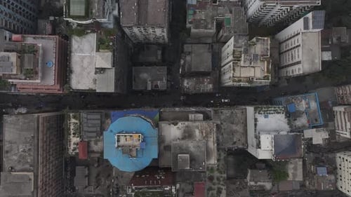 Aerial view of urban cityscape and skyscrapers, Bangladesh.