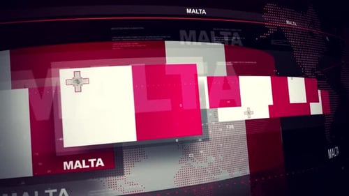 Malta Flag 3D Animation for News Broadcast and Corporate Presentations