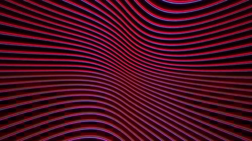 Animated Wavy Glowing Red and Blue Lines Background