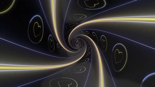 Neonfarbener Emoji-Tunnel in Herzform