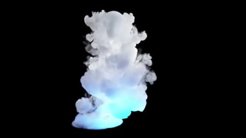 Geschwollener blauer Rauch auf transparentem Hintergrund