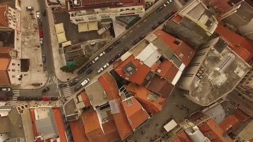 Aerial View Roof Houses in Portugal