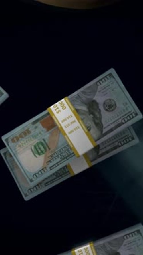 Flying Dollar Bills Wealth Concept Background Vertical