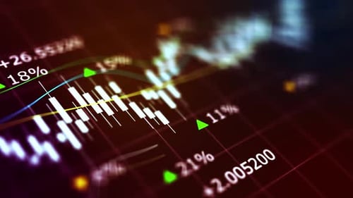 Red Stock Market Candlestick Chart Showing Financial Trading Trends