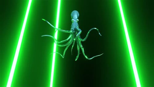 Green Flashing Octobus Wall