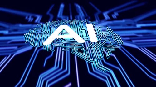 Ai, Futuristic Digital Brain with Circuit Pattern. digital brain made of circuit lines and nodes,