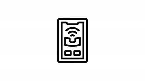 Mobile – Line Animated Icon – Alpha Channel – 4K