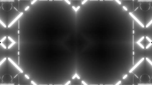 Abstract geometric shapes with neon glow creating modern visual effects