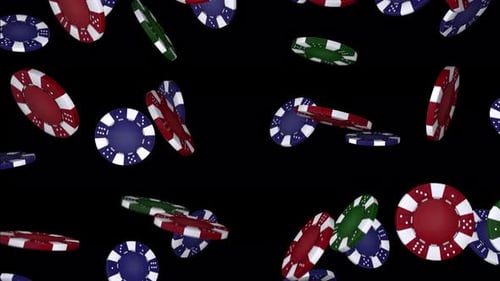 Falling Casino Poker Chips Overlay Animation
