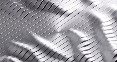 Silver And Platinum Planks Bend Smoothly In A Loop