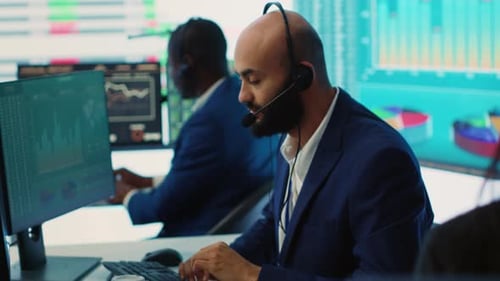 Diverse Team Working at Computers in Office