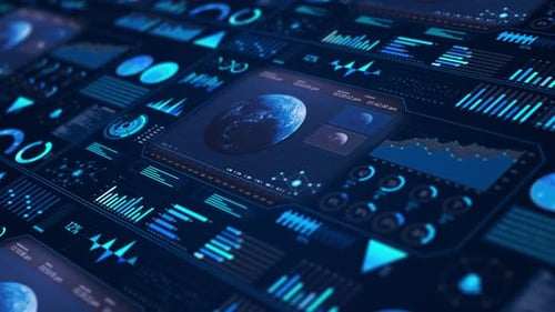 HUD Technology Infographic Elements Sci Fi User Interface Data Display Financial Business Charts