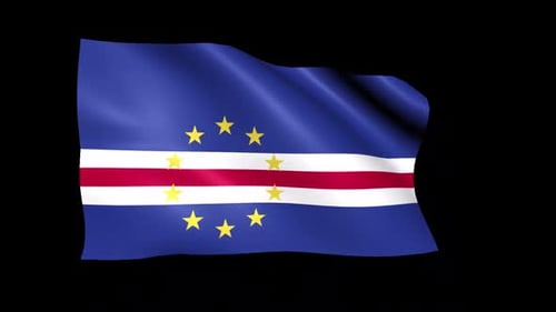 Realistic Waving Flag of Cape Verde Animation