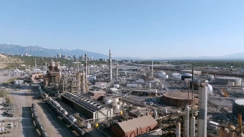 Aerial View of Oil and Gas Industry Refinery