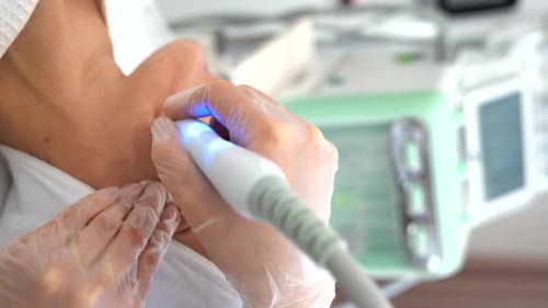 Receiving Facial Treatment at a Modern Spa