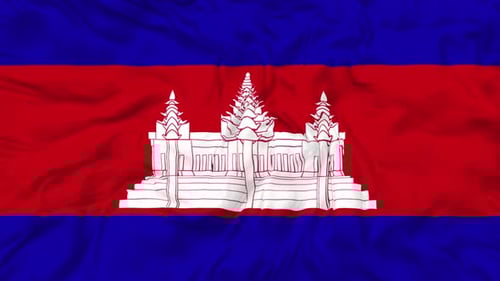 Realistic Waving Cambodia National Flag Loop