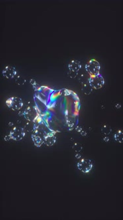 Bolhas iridescentes transparentes líquidas Metaball.