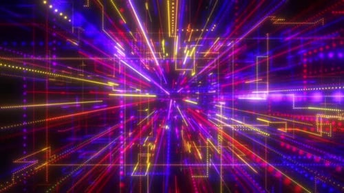 Futuristic Digital Data Network Tunnel Background Loop
