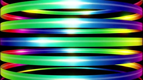 Seamlessly Looping Animated Rainbow Rings Background