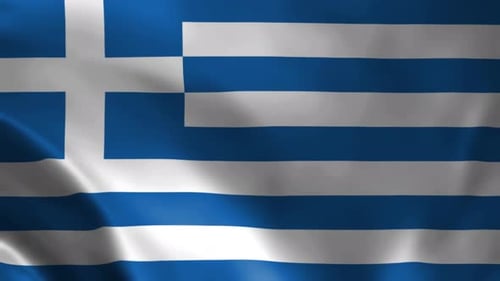 Waving Flag of Greece Seamless Loop Animation
