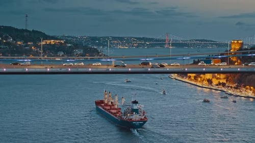 4 K Aerial Views Of Istanbul City And Ocean, Turkey