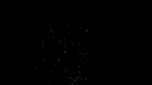 Rising Sparkling Particles on Black Background