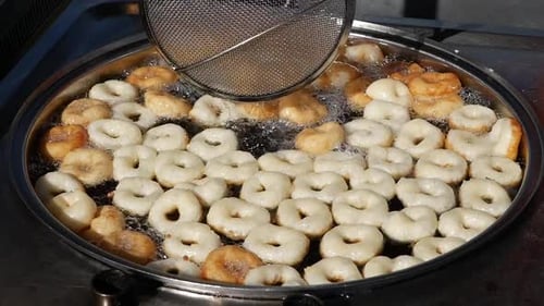 Traditional Fried Sweets Lokma in Sugar Syrup
