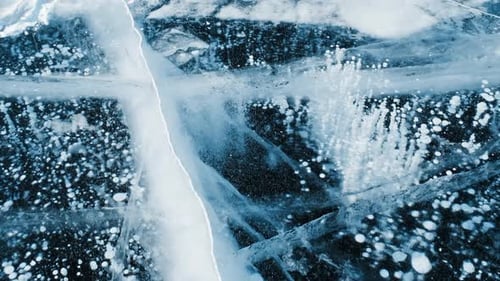 Blue Ice and Frozen Bubbles on Baikal