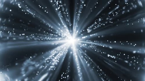 Energetic Light Burst With Sparkling Particles Animation