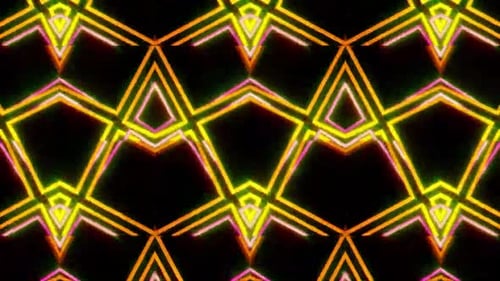 Vibrant Neon Glitch Geometric Pattern Background Loop
