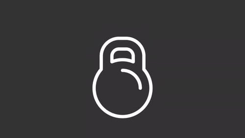 Animated Minimalist Kettlebell Icon for Health and Fitness