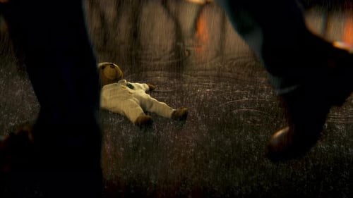Lost stuffed bear on the street