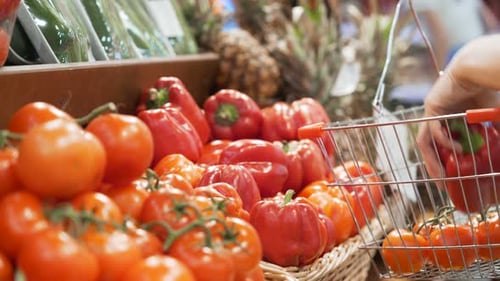 Fresh Produce Selection at the Grocery Store