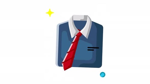 Animated Corporate Shirt and Tie Icon in Flat Design