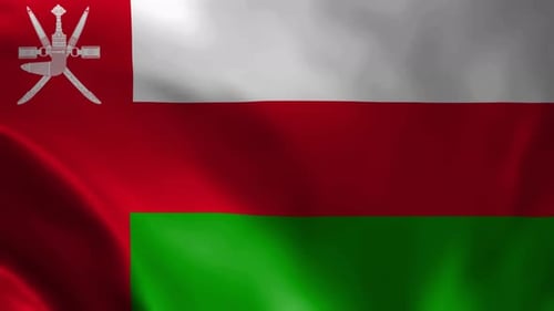 Oman National Flag Waving Seamless Loop Animation