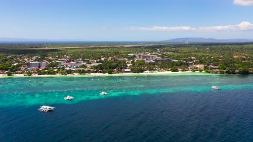 Sandy Beach and Tropical Sea Panglao Island Philippines