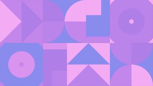 Résolution de motif de boucle géométrique animée Conception de mouvement géométrique dans des couleurs violettes monochromes