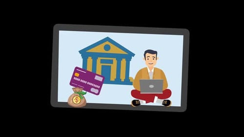 Online banking concept on Alpha Channel