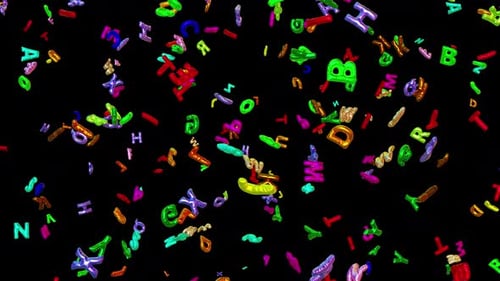 Animated Colorful Glossy Alphabet Falling