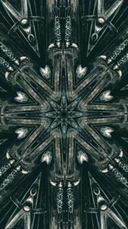 VJ Fractal kaleidoscopic background. Dramatic background motion fractal Vertical video