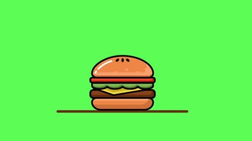 2D Burger Falling Animation
