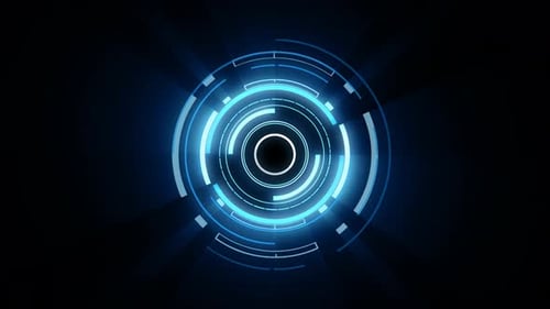 Futuristic HUD Target Scan Animation with Digital Interface Elements