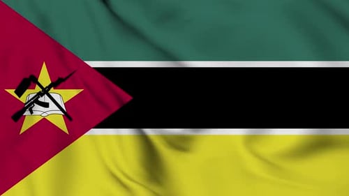 Waving Mozambique Flag Realistic Animation