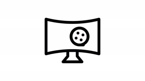 ver animación de iconos de línea de película
