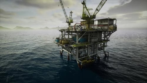 Inspection Scene Featuring Sensors and Measurement Devices on Offshore Platform