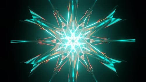 Star Shape Neon Multicolor Psychedelic Hypnotic VJ Seamless Loop Background