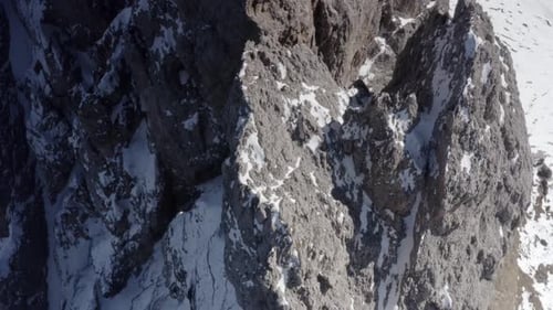 Aerial flight adove stunning Alps