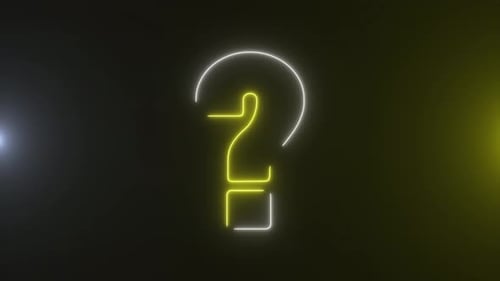 Animated Neon Question Mark Line Art Drawing Reveal
