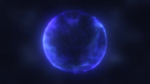 Abstract Blue Energy Plasma Orb Animation