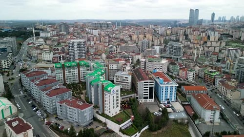 Aerial visuals of residential buildings on Istanbul's slopes